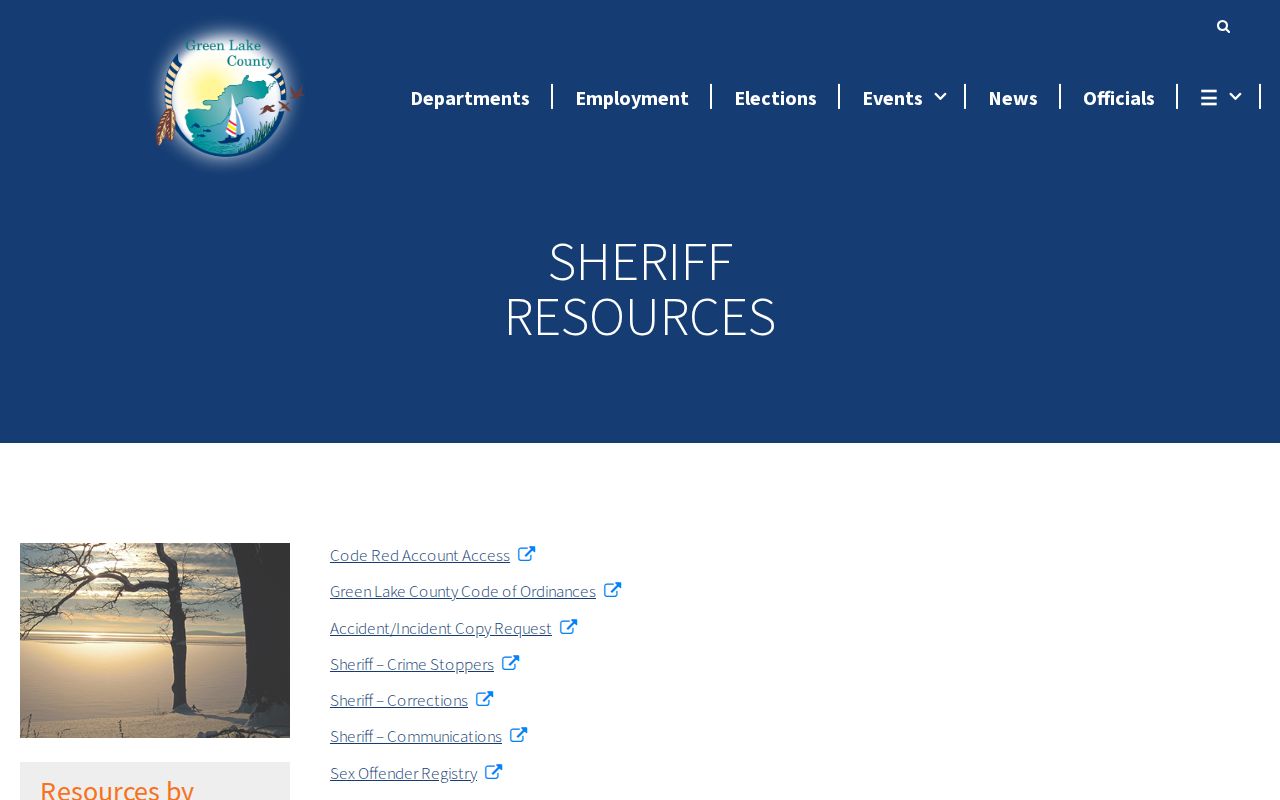 Green Lake County jail roster and custody resources